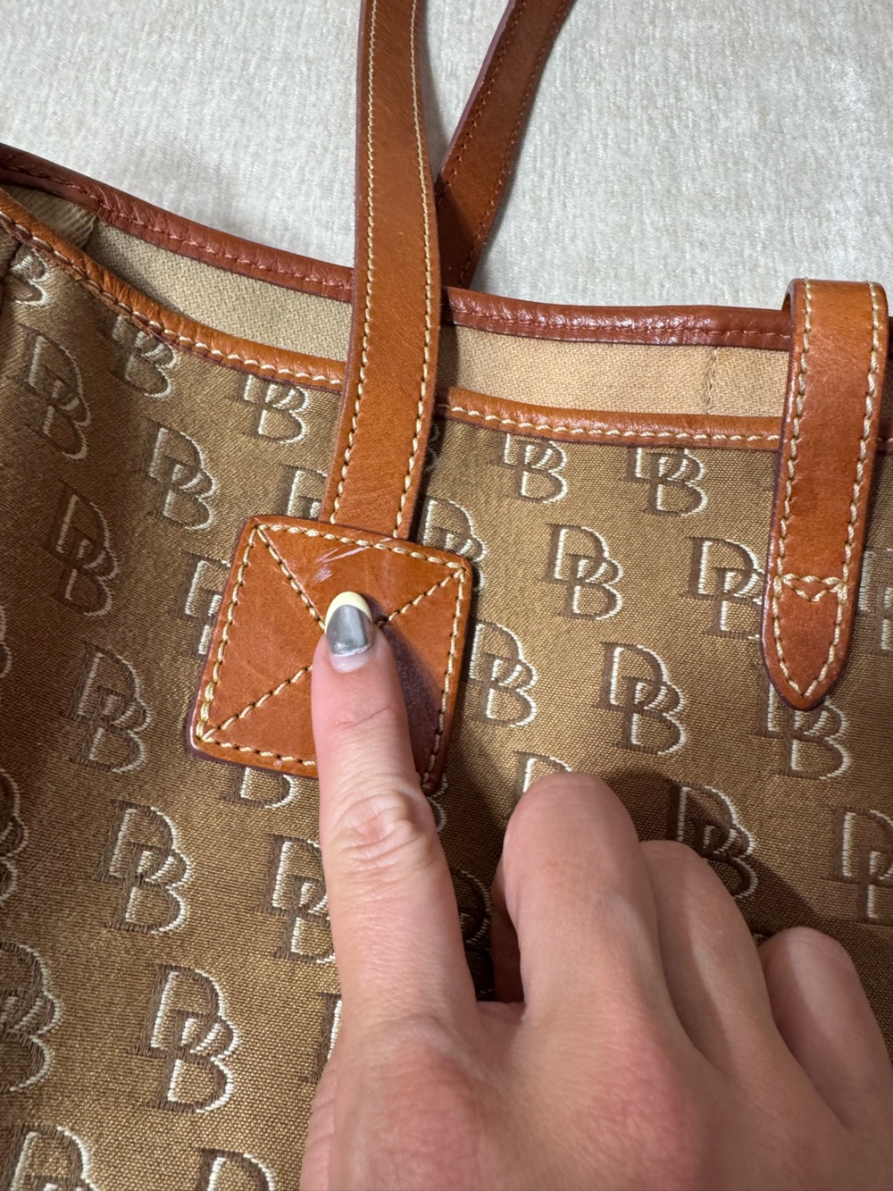 Vintage Dooney & Burke Monogrammed Tote - Picture 8 of 12